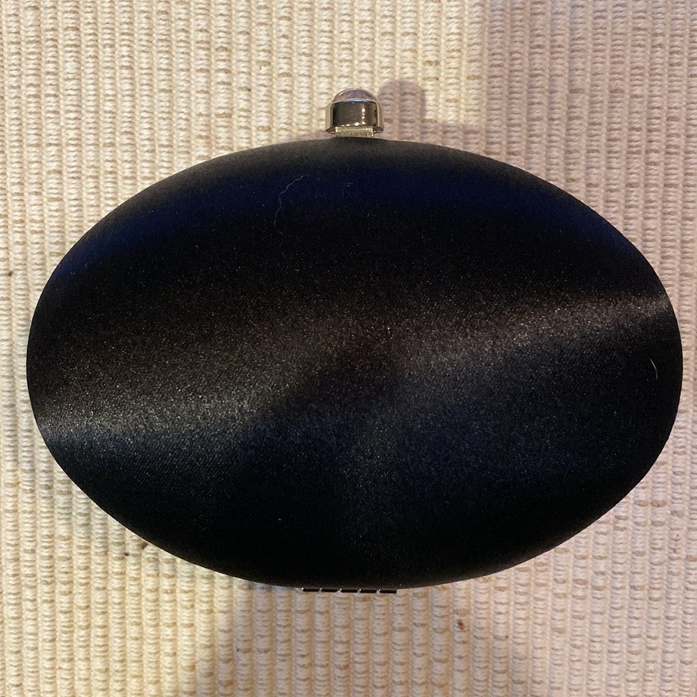 Aqua Black Satin Clutch